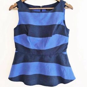 NWT Banana Republic Stripe Peplum Top Sz 2